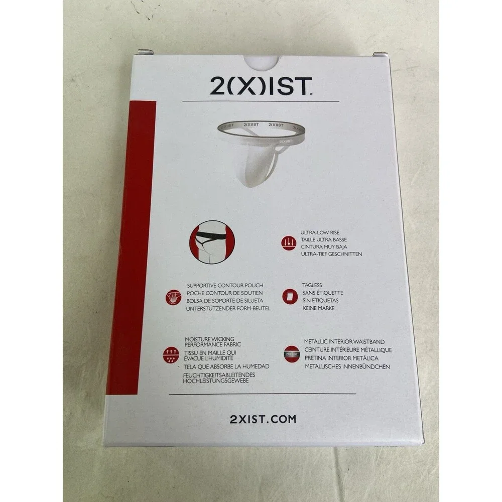 2xist Sliq Micro Y-Back Thong Underwear Geometric Print Mens Size M